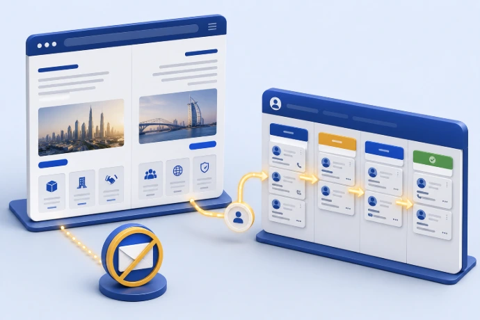 Bilingual Arabic-English Odoo website sending enquiries directly into a CRM sales pipeline